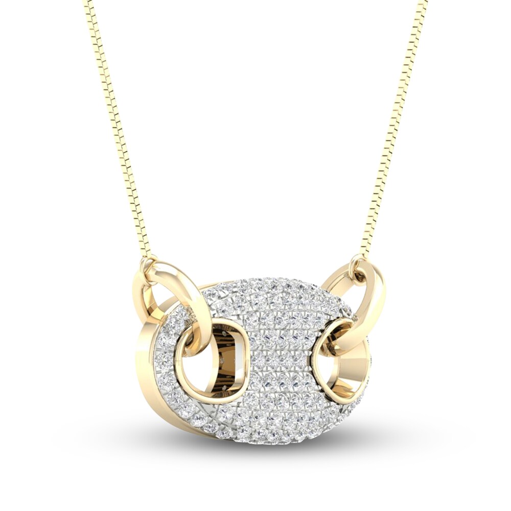 Men\'s Lab-Created Diamond Necklace 1-1/2 ct tw Round 14K Yellow Gold 22\" a75kDUZk
