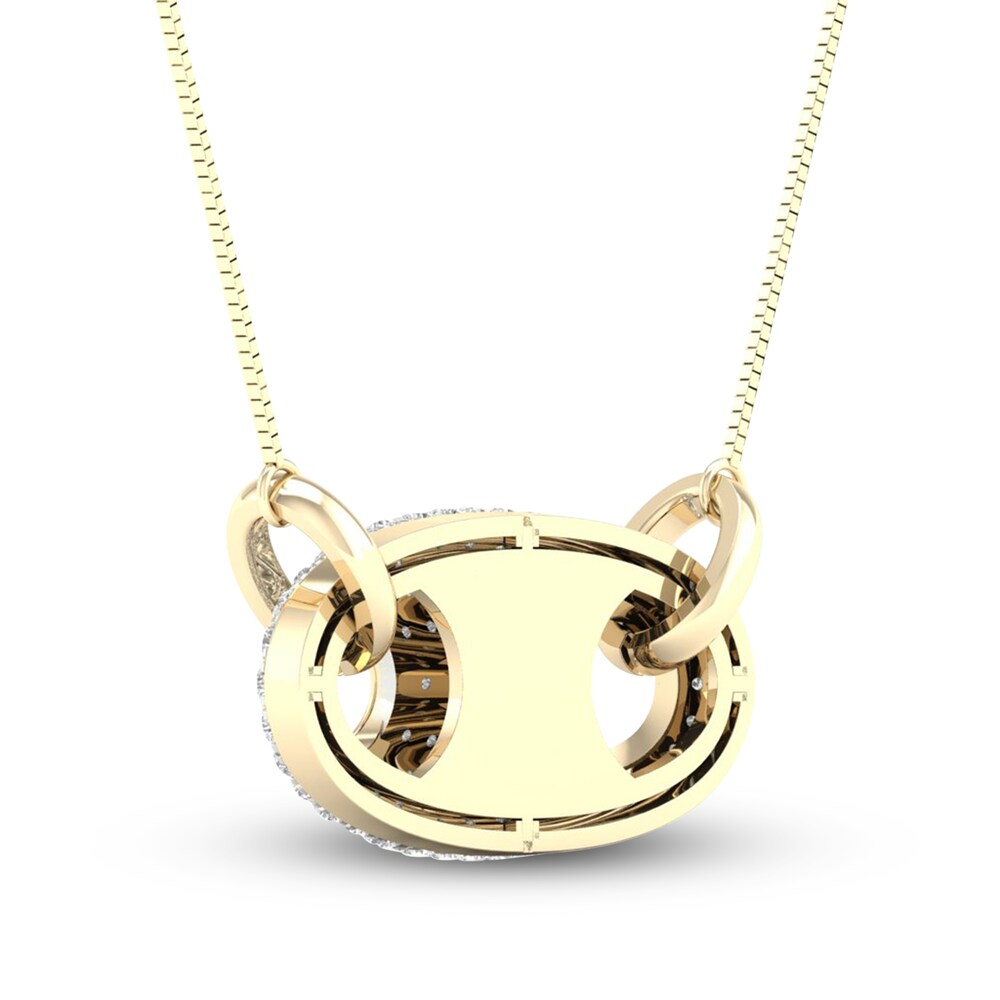 Men\'s Lab-Created Diamond Necklace 1-1/2 ct tw Round 14K Yellow Gold 22\" a75kDUZk