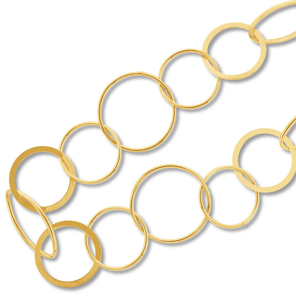 Circle Link Necklace 10K Yellow Gold 31" aDigMCM8