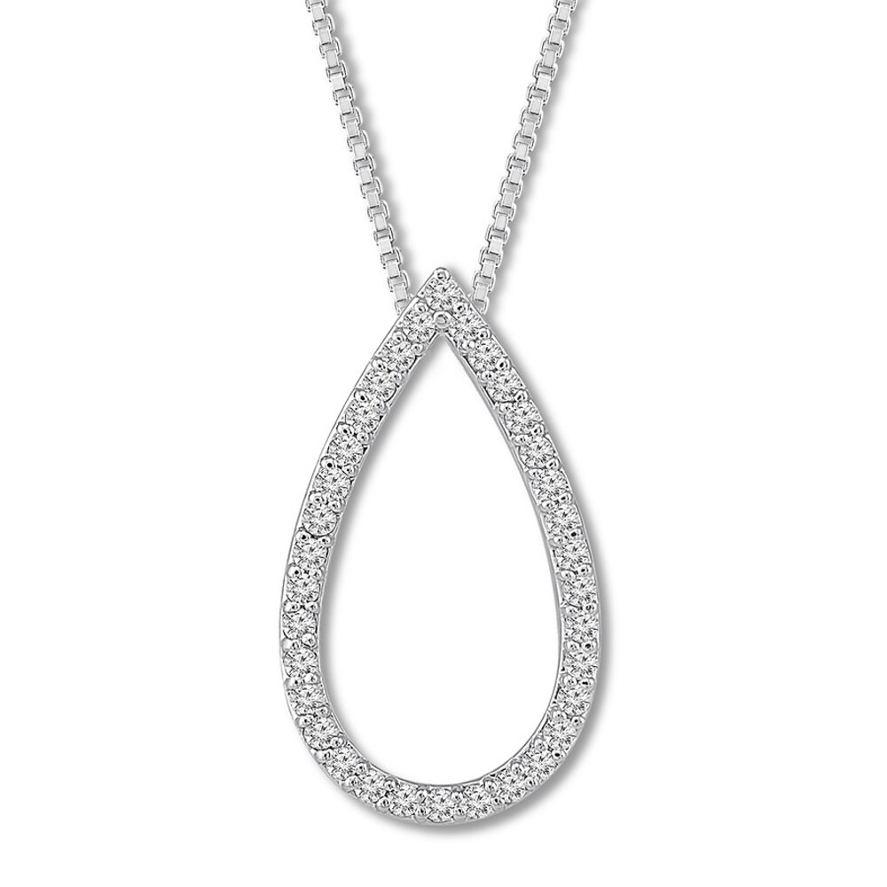 Black/White Diamond Necklace 1/2 ct tw 10K White Gold aIRfrHnD