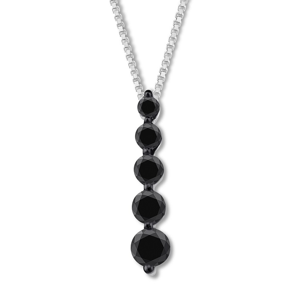 Black/White Diamond Necklace 1/2 ct tw 10K White Gold aIRfrHnD