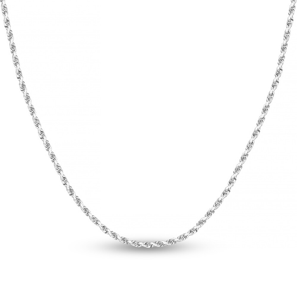 Diamond-Cut Rope Chain Necklace 14K White Gold 18" aO4twWbX