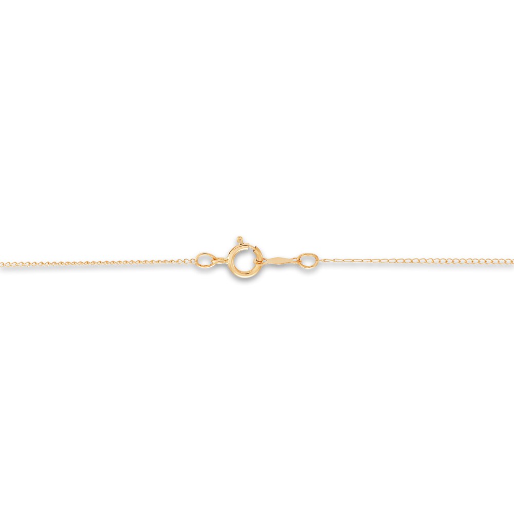 Children\'s Cross Pendant Necklace Diamond Accents 14K Yellow Gold 13\" aTz7LZXY