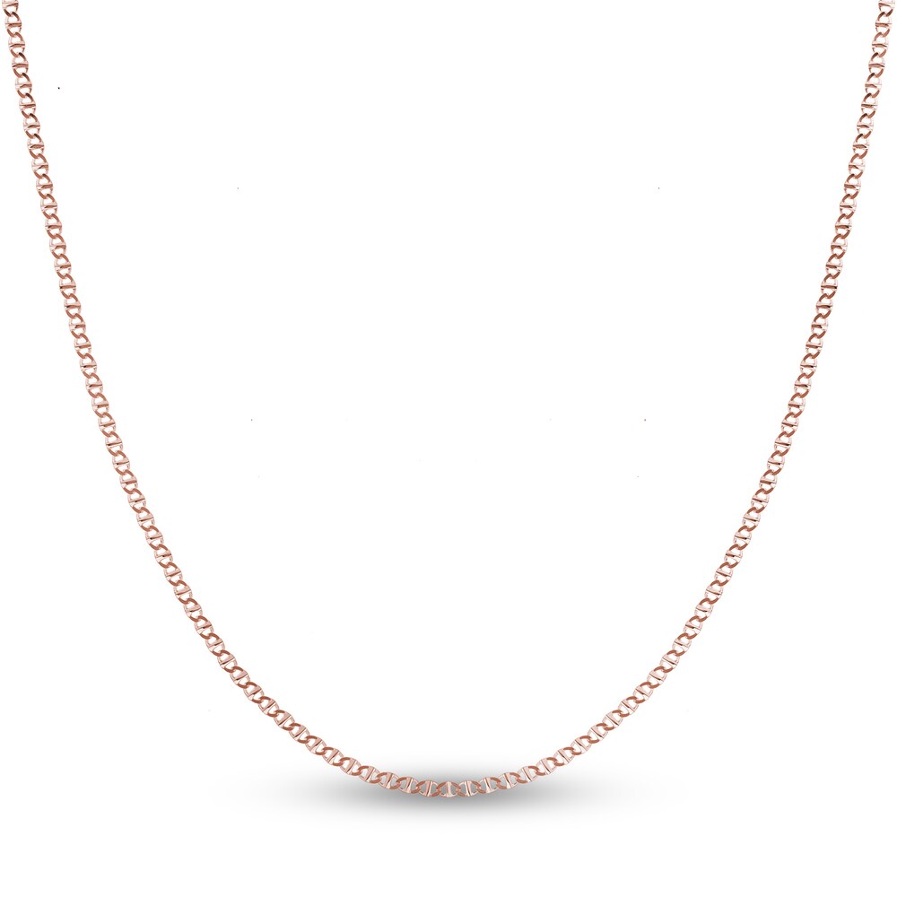 Flat Mariner Chain Necklace 14K Rose Gold 18" ab9CI1Qd