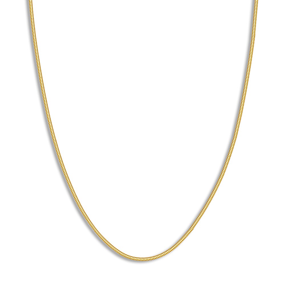 Snake Chain Necklace 14K Yellow Gold 16\" acns5F1I [acns5F1I]