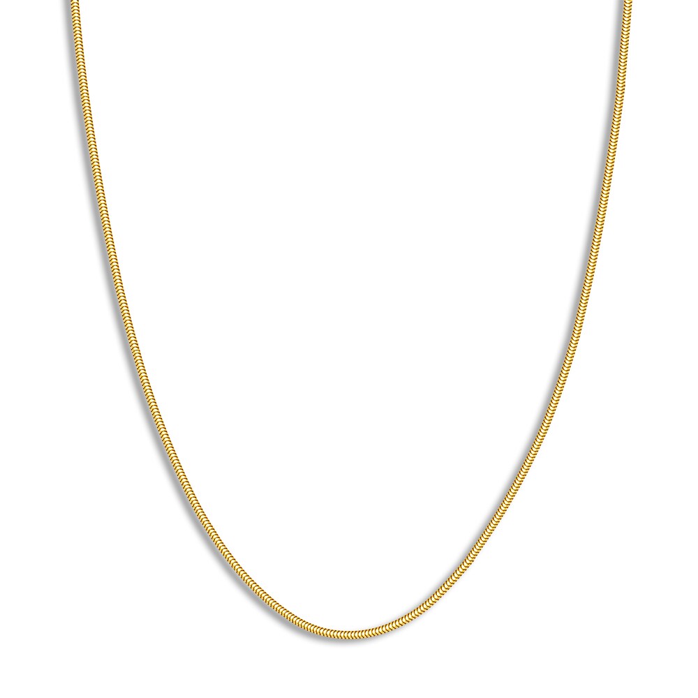 Snake Chain Necklace 14K Yellow Gold 16\" acns5F1I