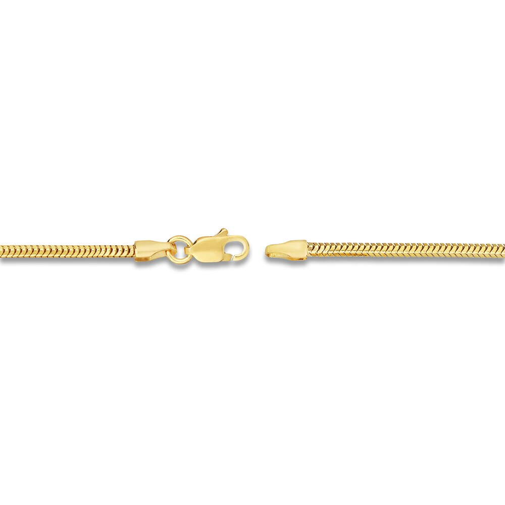 Snake Chain Necklace 14K Yellow Gold 16\" acns5F1I