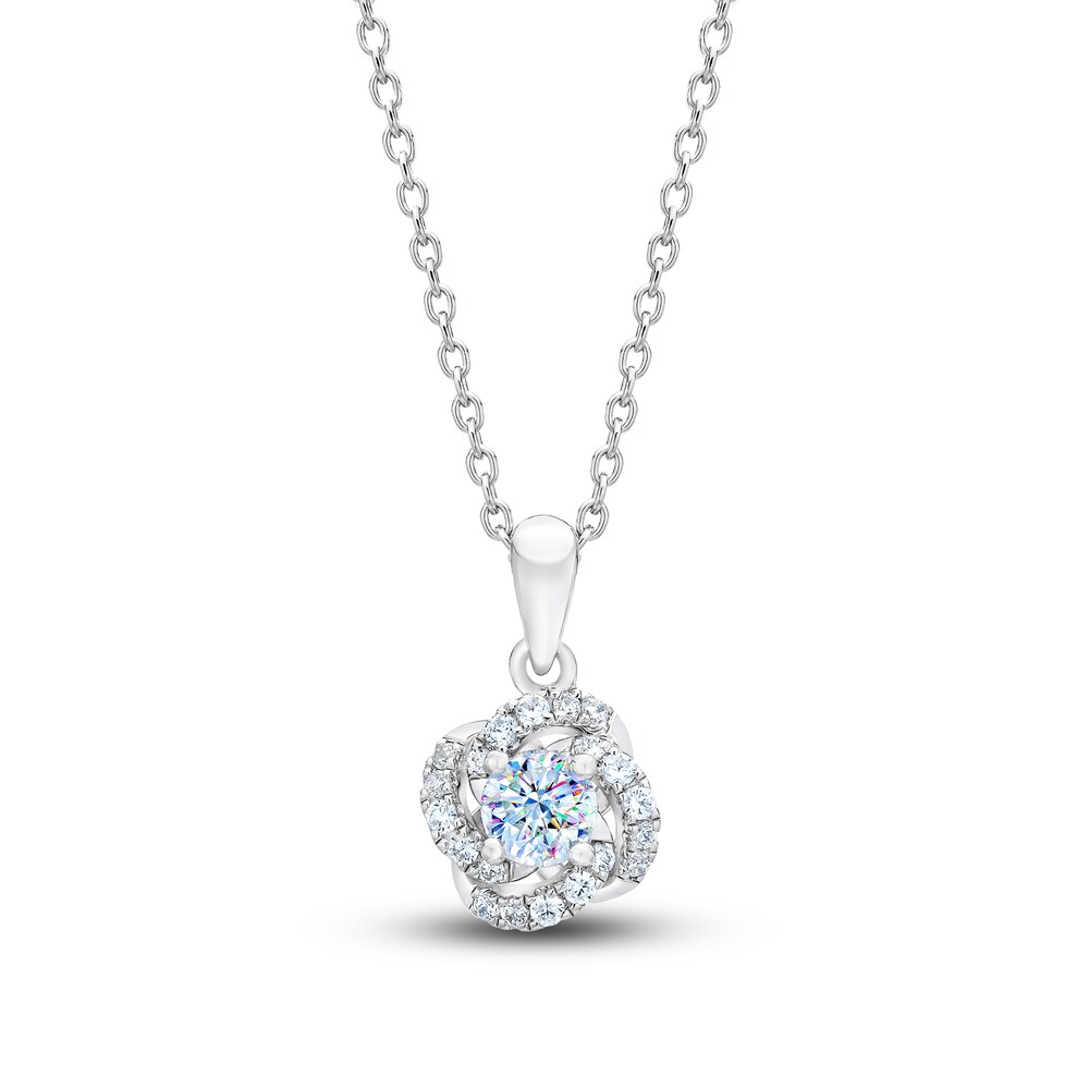 THE LEO First Light Diamond Pendant Necklace 1/3 ct tw Round 14K White Gold adnqtv4H