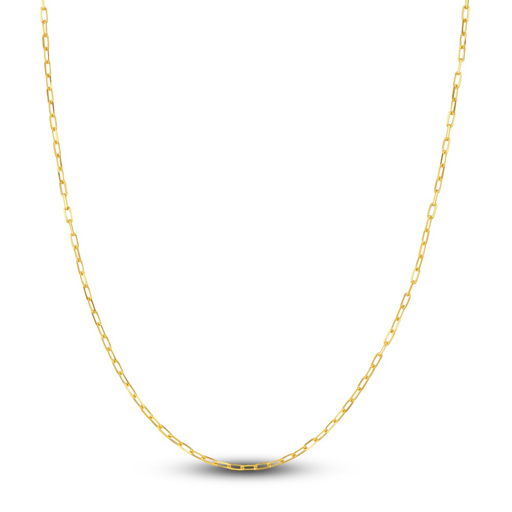 Paper Clip Chain Necklace 18K Yellow Gold 18" 1.95mm ajJaIljO