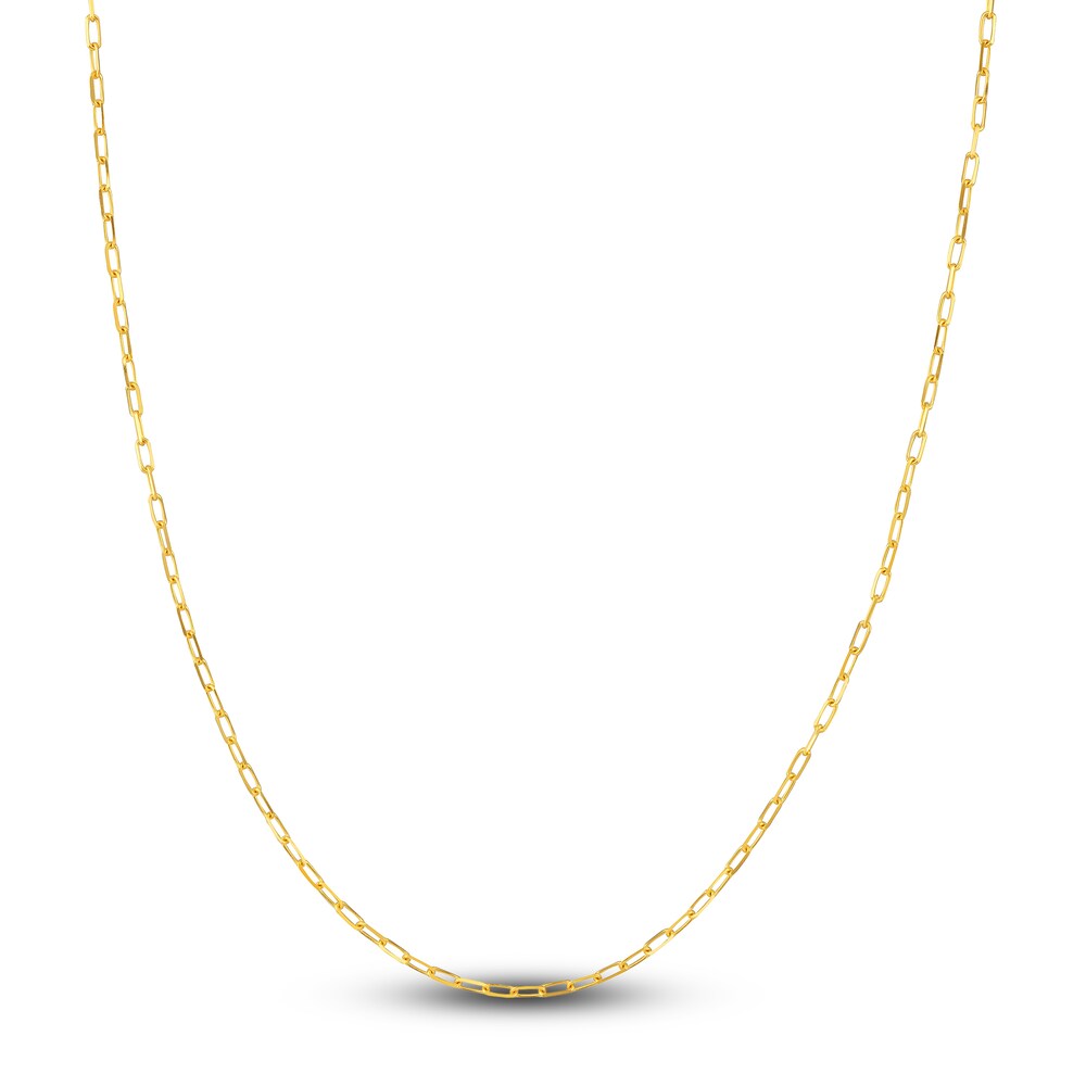 Paper Clip Chain Necklace 18K Yellow Gold 18\" 1.95mm ajJaIljO