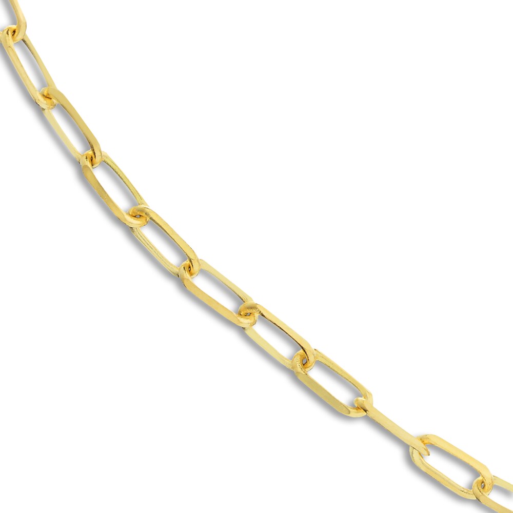 Paper Clip Chain Necklace 18K Yellow Gold 18\" 1.95mm ajJaIljO