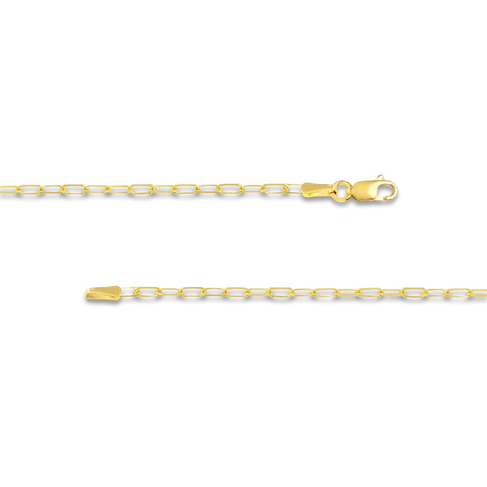 Paper Clip Chain Necklace 18K Yellow Gold 18\" 1.95mm ajJaIljO