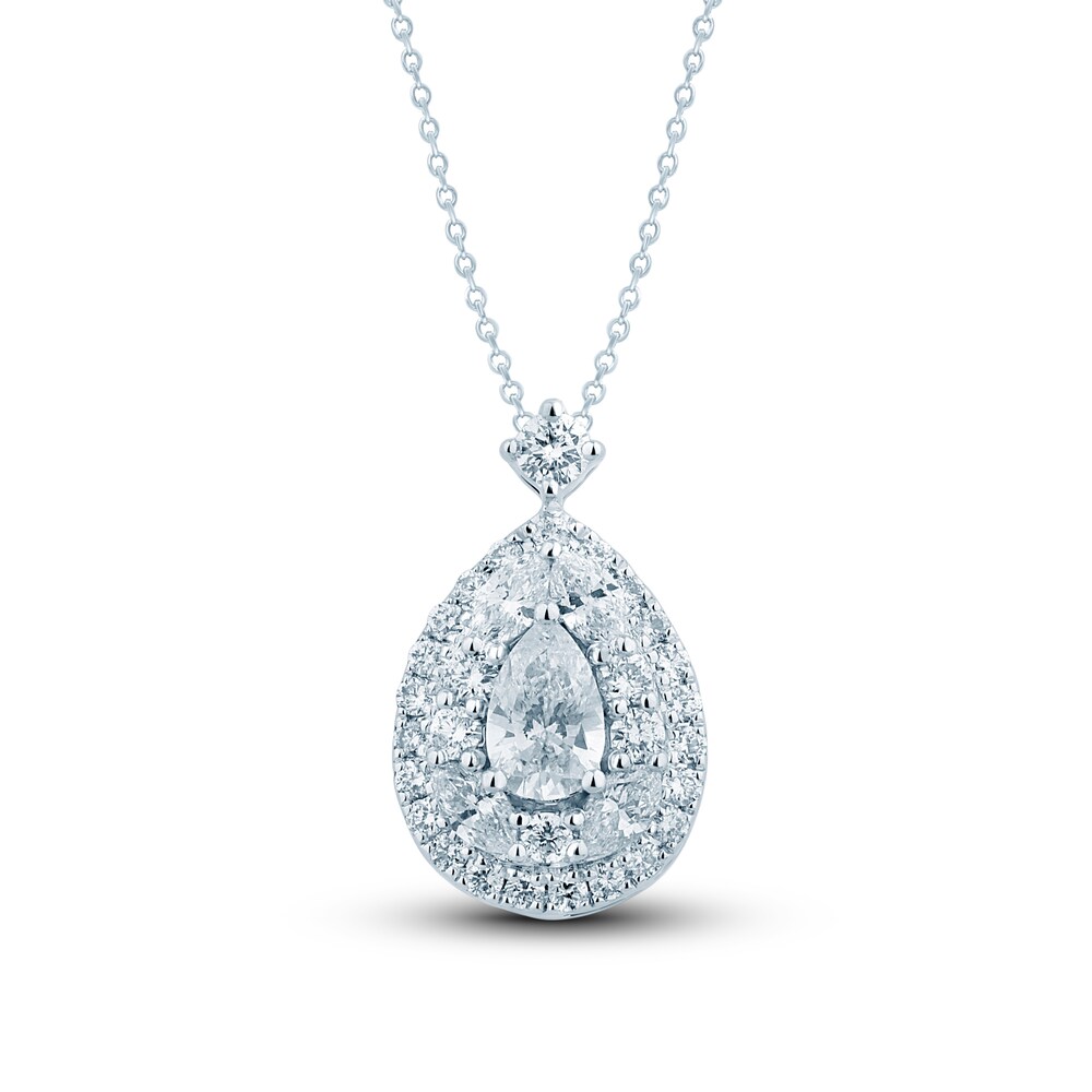 Pnina Tornai Diamond Necklace 5/8 ct tw Pear-shaped/Round/Marquise 14K White Gold avCLyLre
