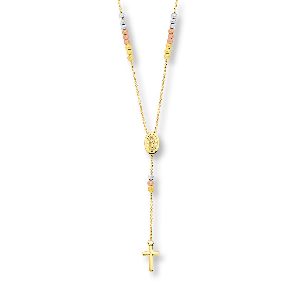 Cross Necklace 14K Tri-Color Gold avbvxRrz