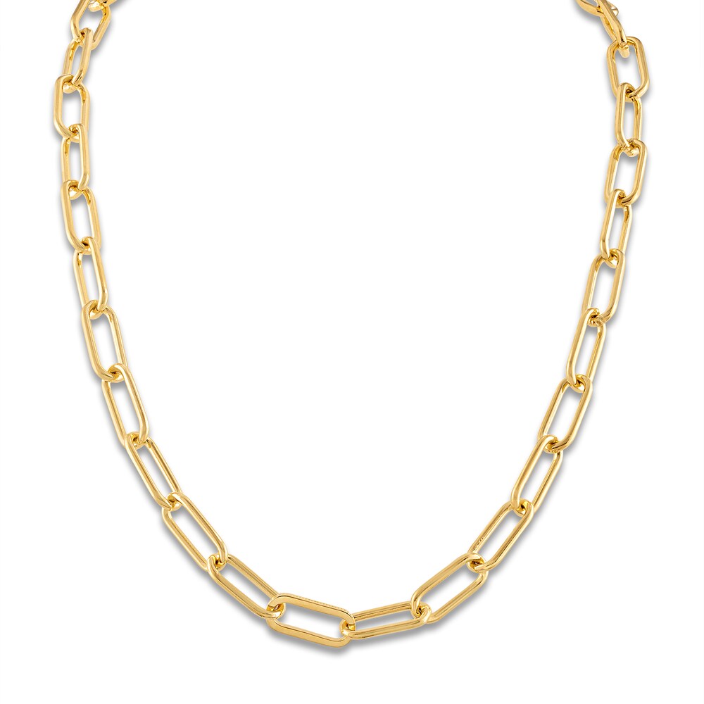 1933 by Esquire Men\'s Paperclip Necklace Sterling Silver/14K Yellow Gold-Plated 22\" avzrDXHp