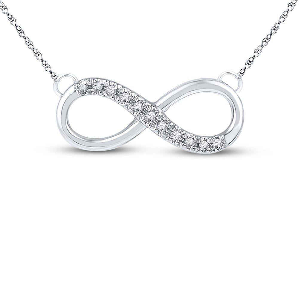 Diamond Infinity Necklace 1/20 ct tw Round-cut 10K White Gold bAm8wW1U