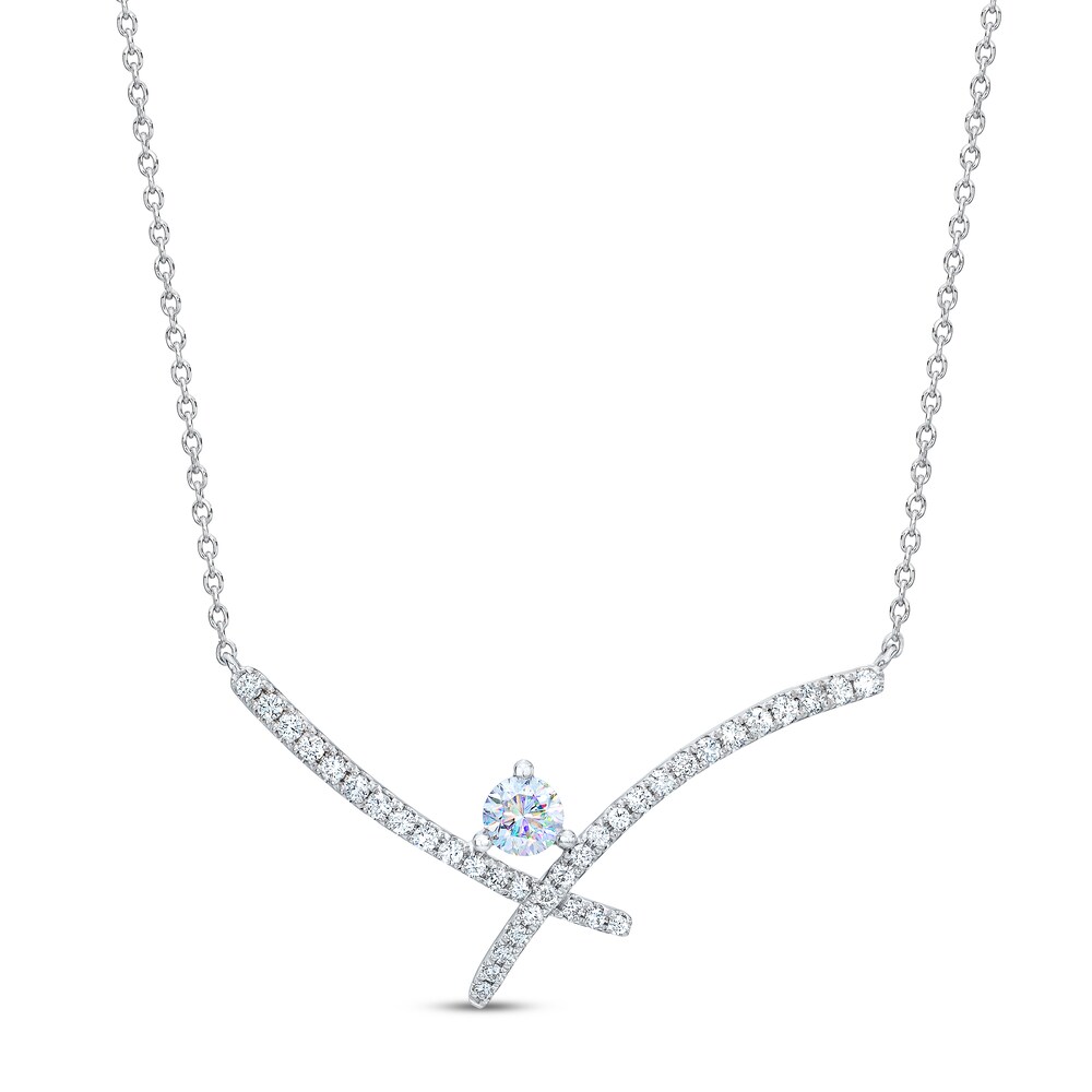 THE LEO First Light Diamond Necklace 5/8 carat Round 14K White Gold bBF6fyFB