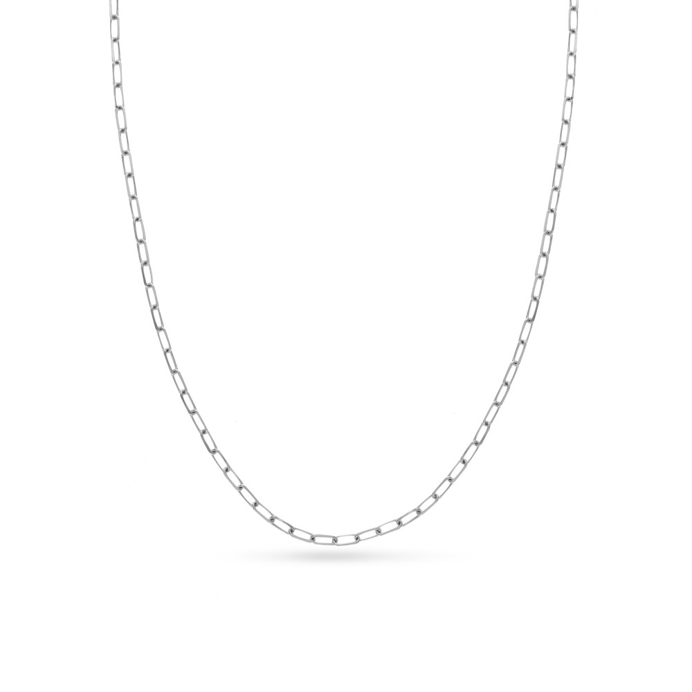 Paper Clip Chain Necklace 14K White Gold 24" bCaLmipX