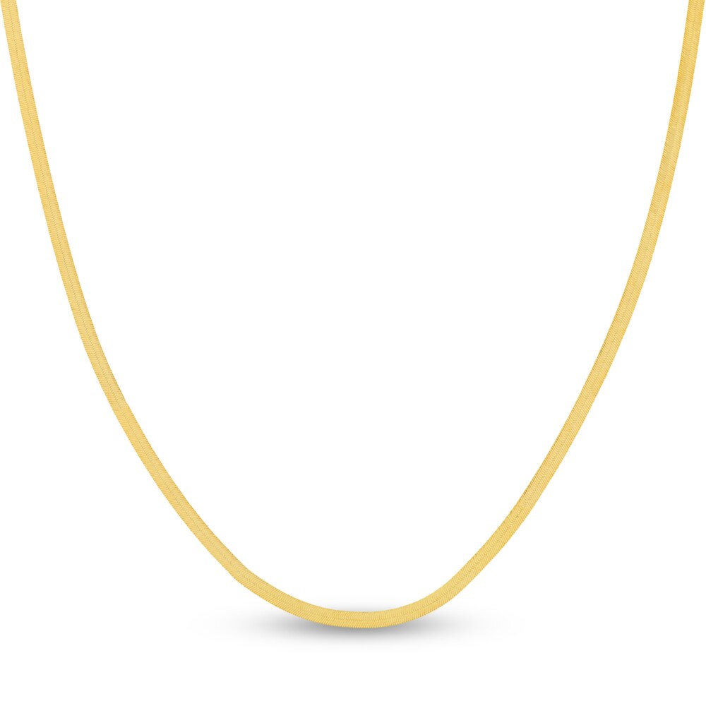 Herringbone Chain Necklace 14K Yellow Gold 20" bGNA9OzS