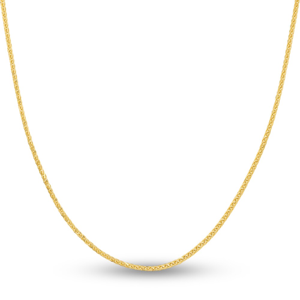 Square Wheat Chain Necklace 14K Yellow Gold 20\" bGsy2ed7