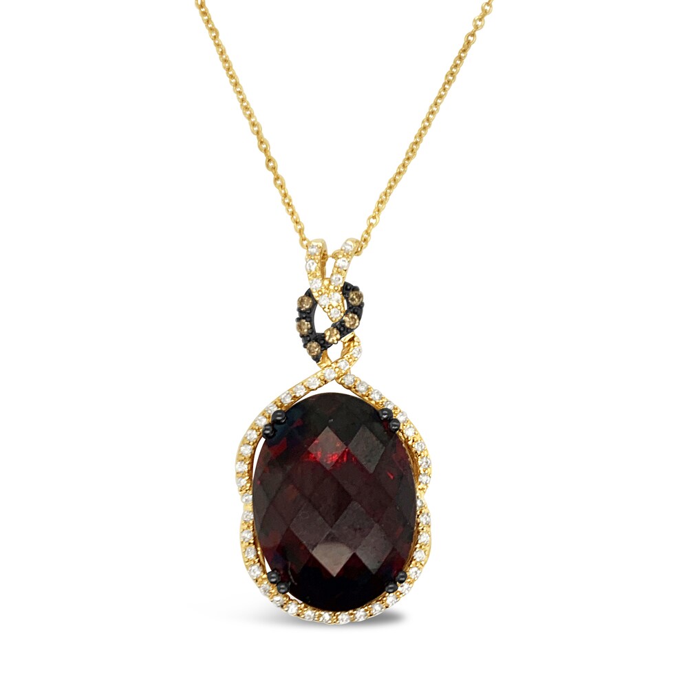 Le Vian Natural Garnet Necklace 1/5 ct tw Diamonds 14K Honey Gold bJtpMvqN