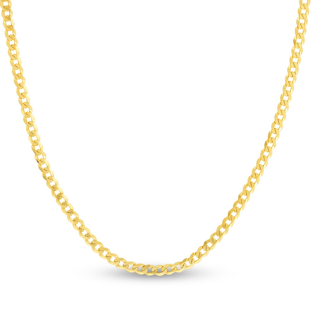 Light Cuban Link Necklace 14K Yellow Gold 24\" bVOk3ISU