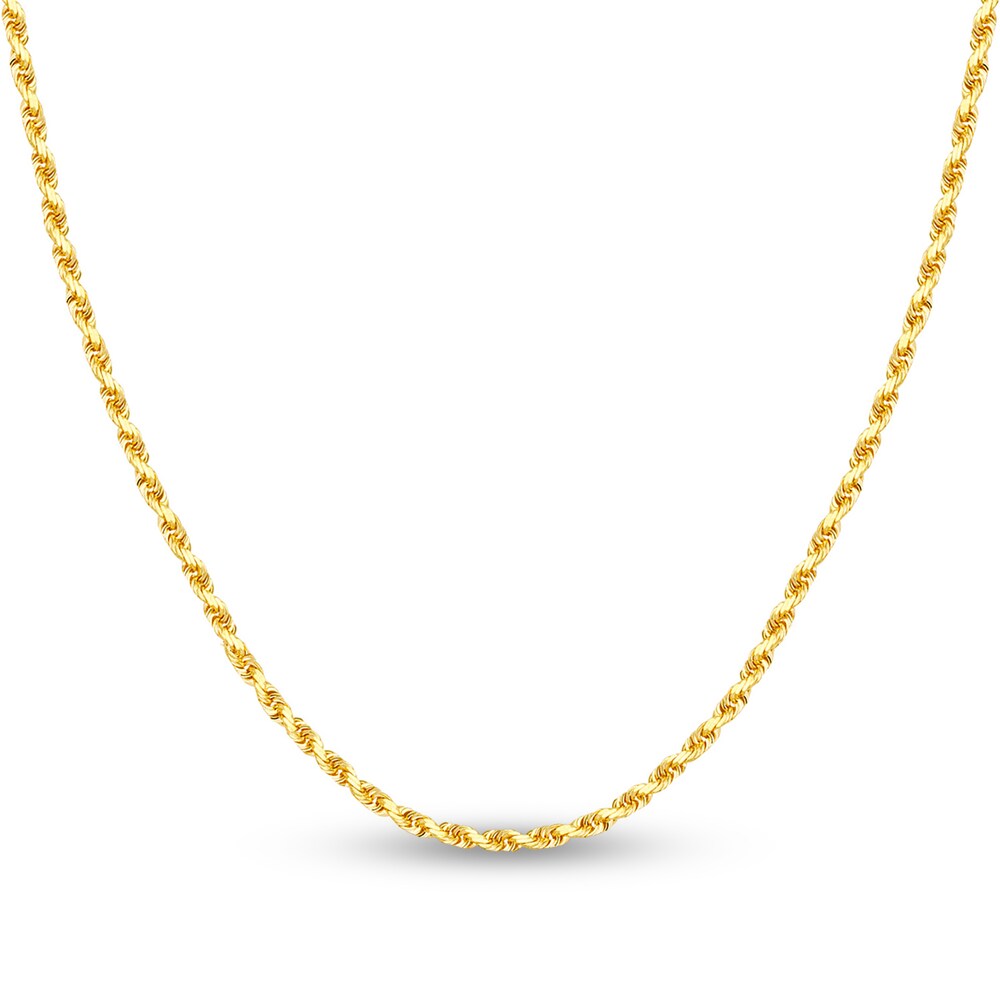 Diamond-Cut Rope Chain Necklace 14K Yellow Gold 24" blUgh6E9