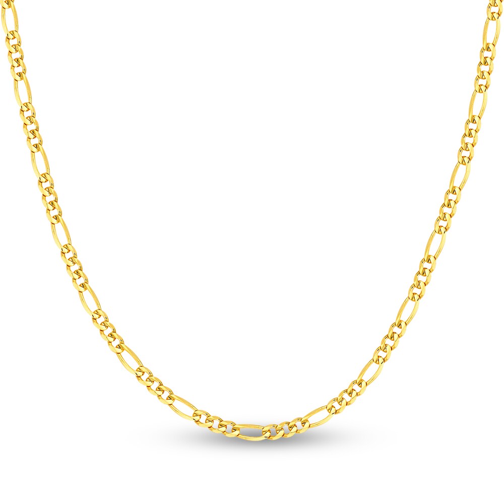 Figaro Chain Necklace 14K Yellow Gold 16" bvtO8w07