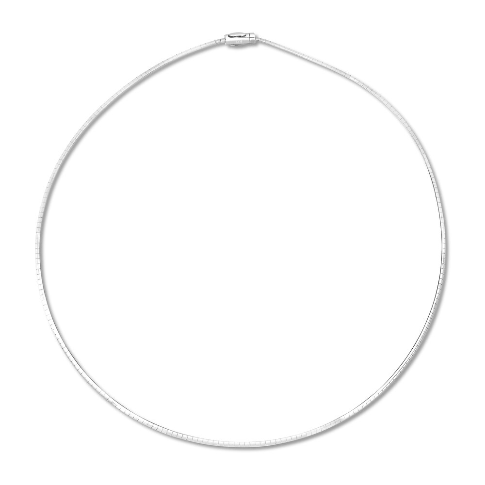 Omega Chain Necklace 14K White Gold 18\" bwT3Durr