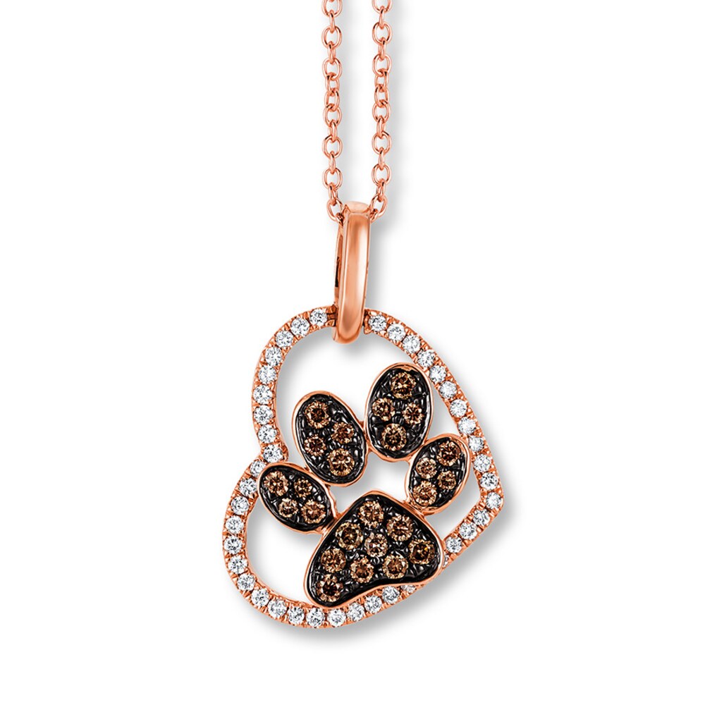 Le Vian Chocolate Diamond Paw Necklace 1/3 ct tw 14K Rose Gold bzbpisvi