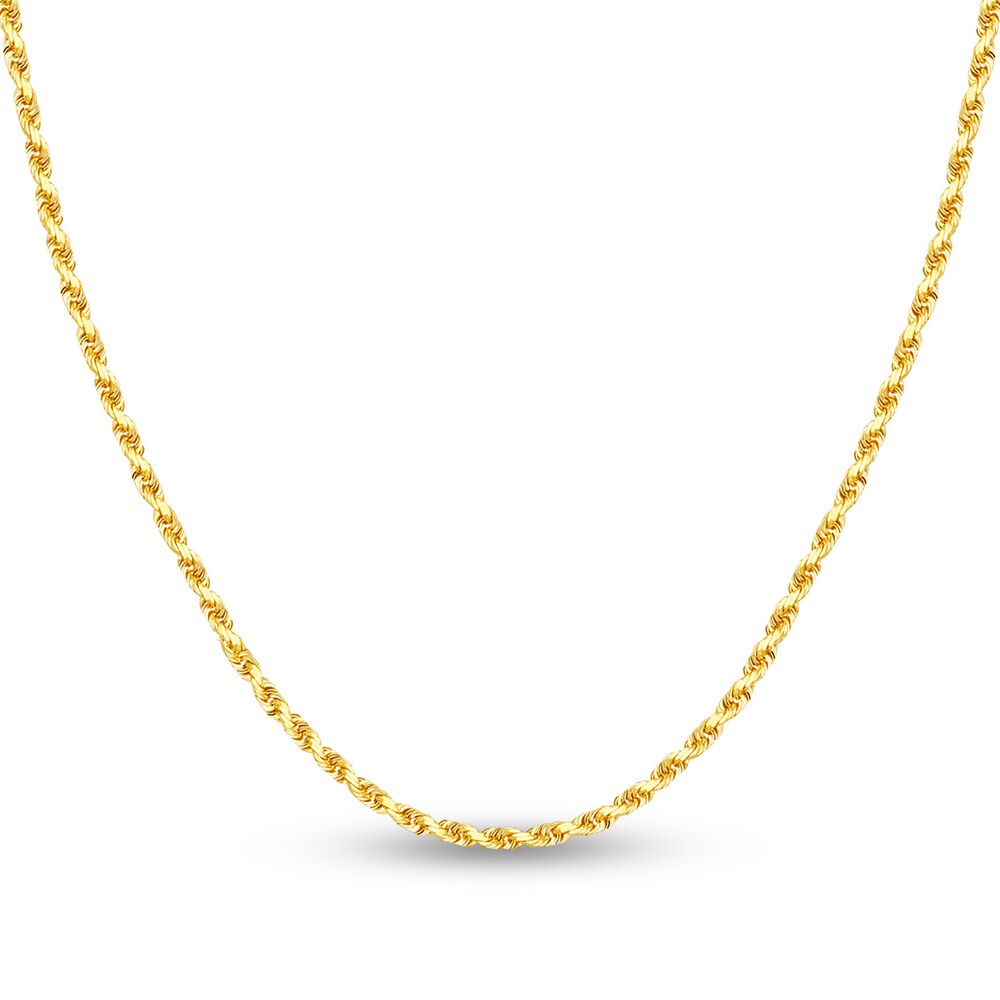 Diamond-Cut Rope Chain Necklace 14K Yellow Gold 22" c0zOhXjq