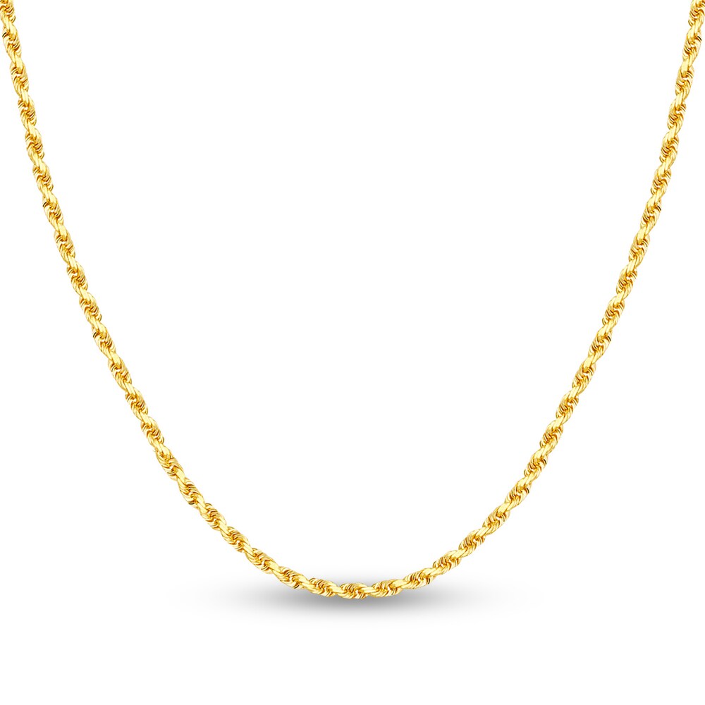 Diamond-Cut Rope Chain Necklace 14K Yellow Gold 22" c0zOhXjq
