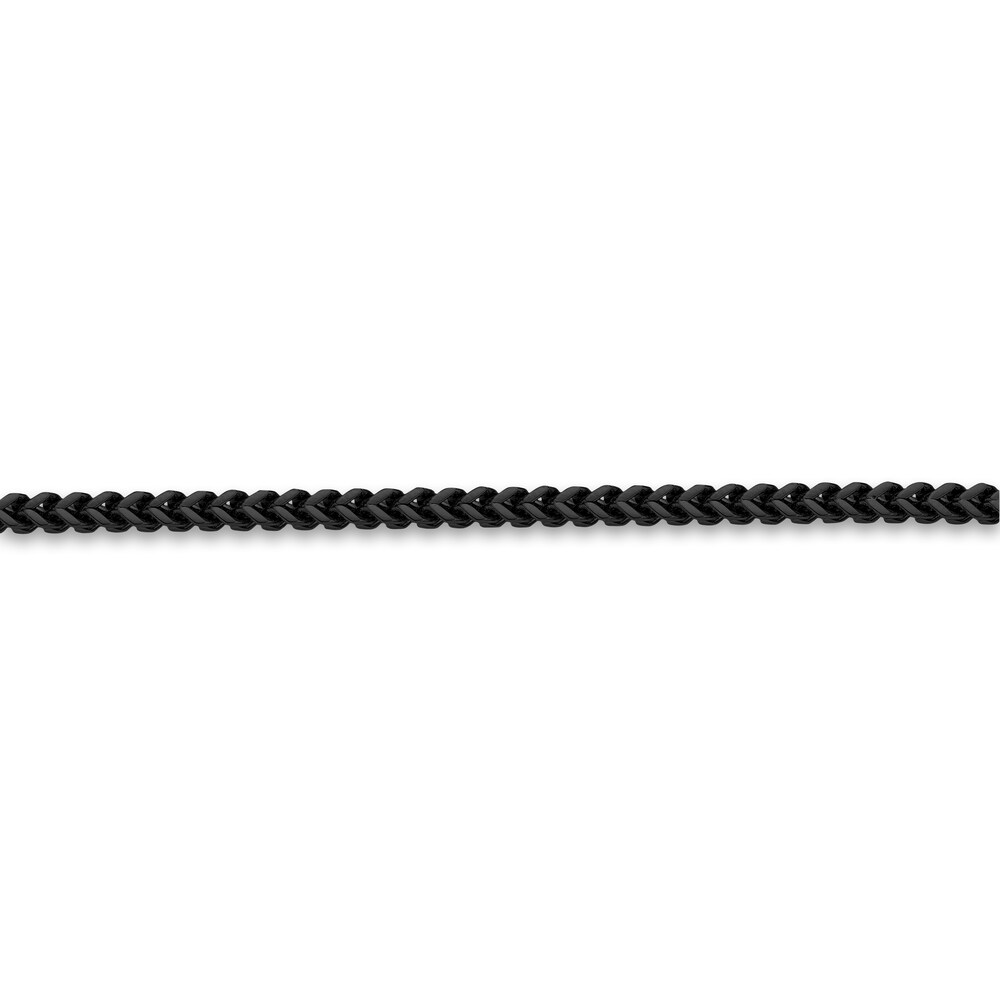 Men\'s Foxtail Chain Black Ion-Plated Stainless Steel 2.5mm 30\" c3a9Cdud