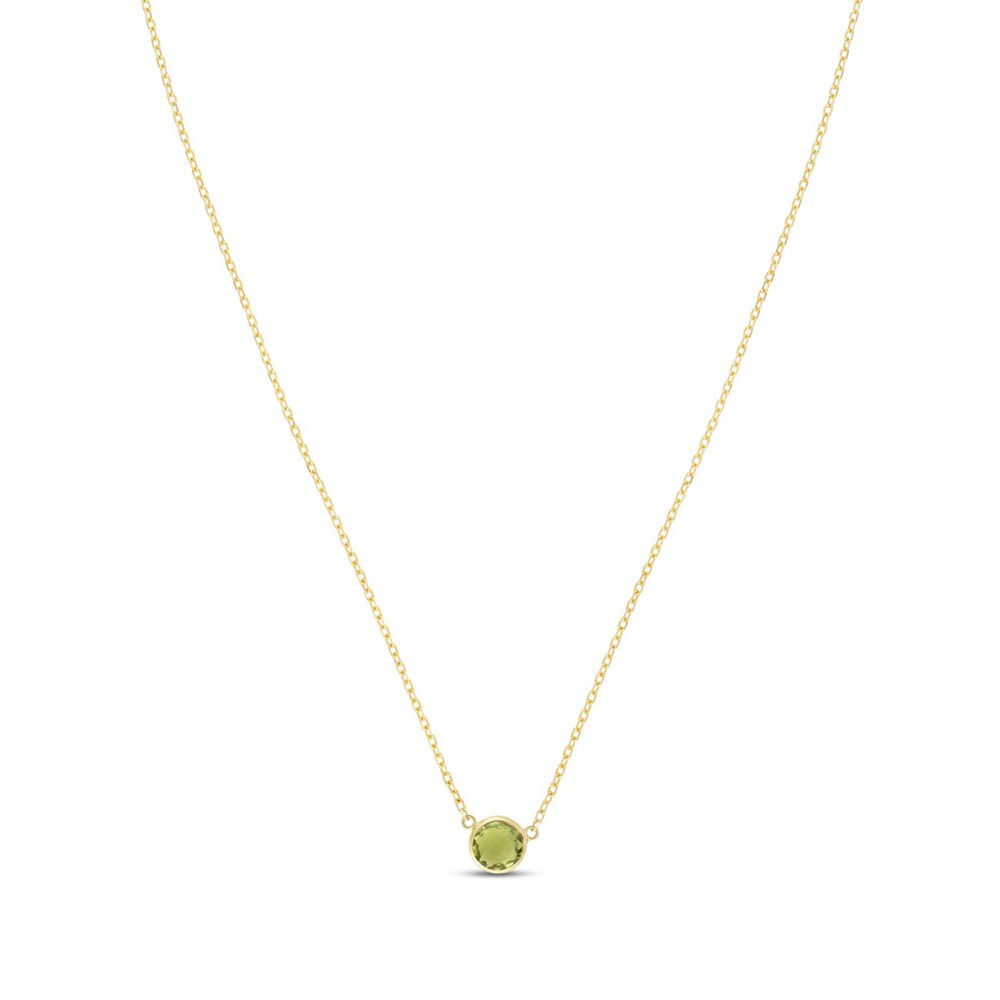 Natural Peridot Necklace 14K Yellow Gold cAuhMx2M