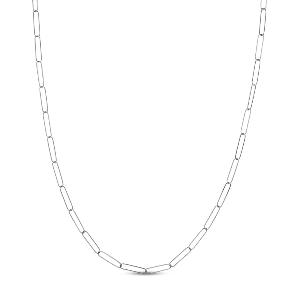 Paper Clip Chain Necklace 14K White Gold 20" cLav3Ail