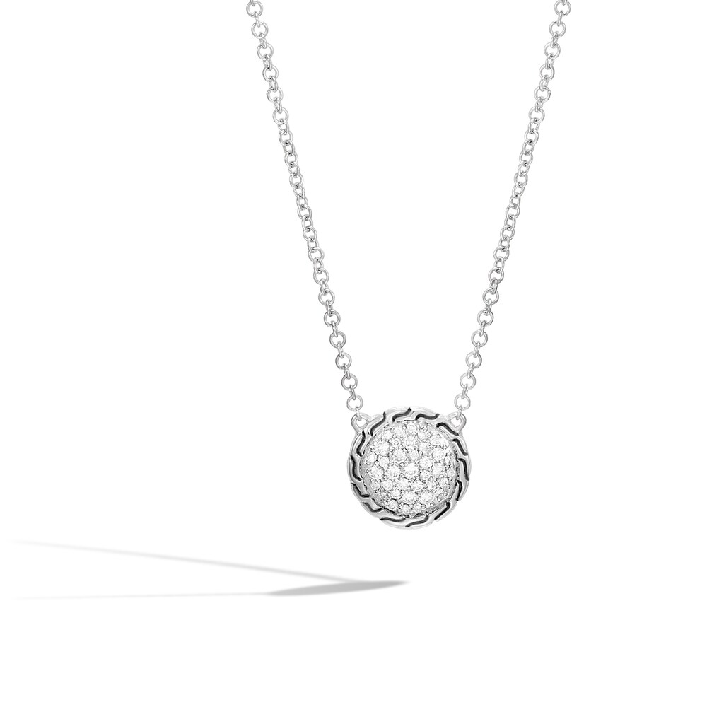 John Hardy Classic Chain Round Diamond Necklace 1/4 ct tw Sterling Silver cMHtrRFT