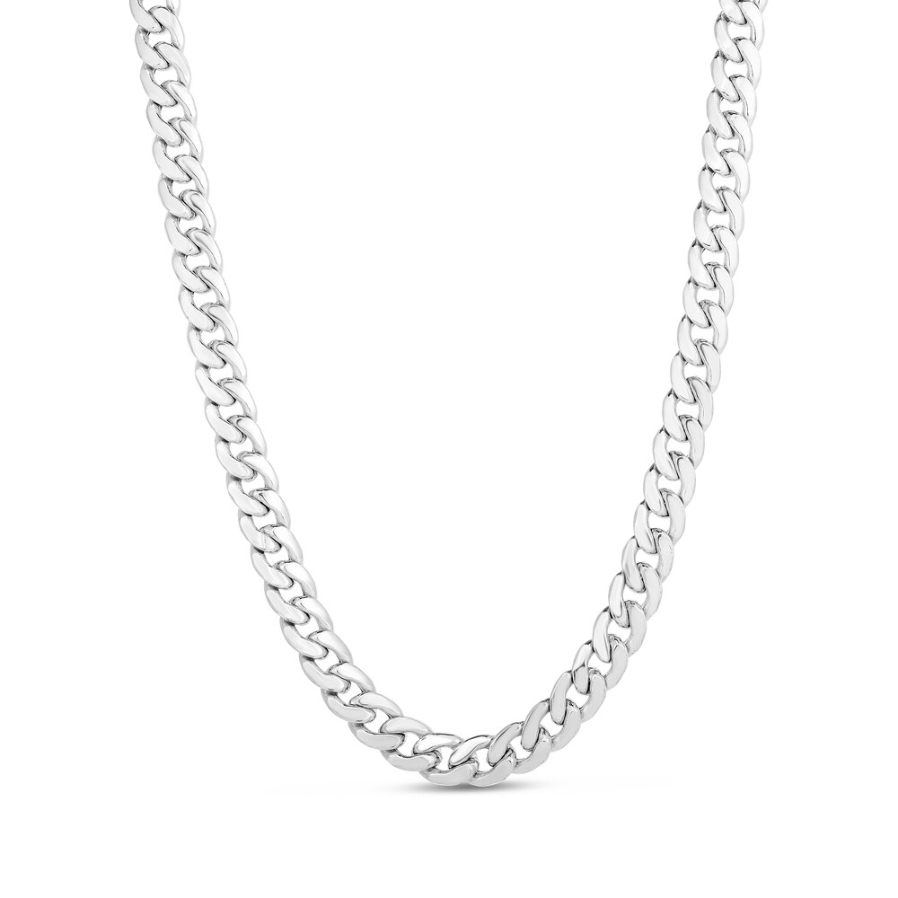 Miami Cuban Link Necklace 14K White Gold 24" cMaxsgzt