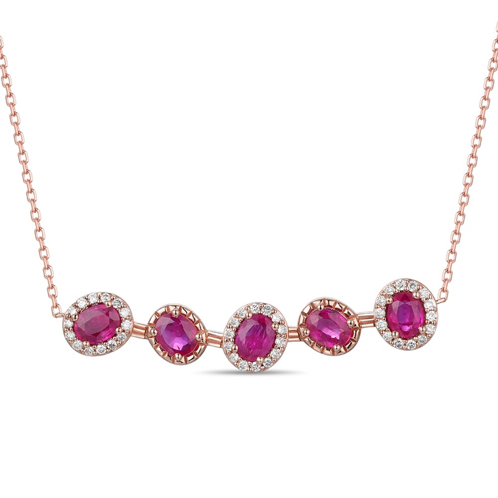 Le Vian Natural Ruby Necklace 1/4 ct tw Diamonds 14K Strawberry Gold cali2iG1