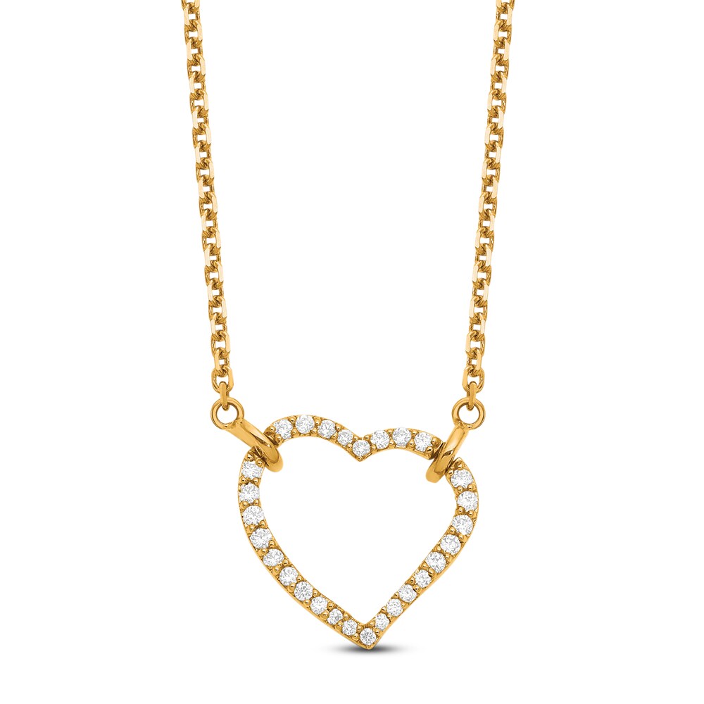 Heart Necklace Diamond Accents 14K Yellow Gold caydJWDP