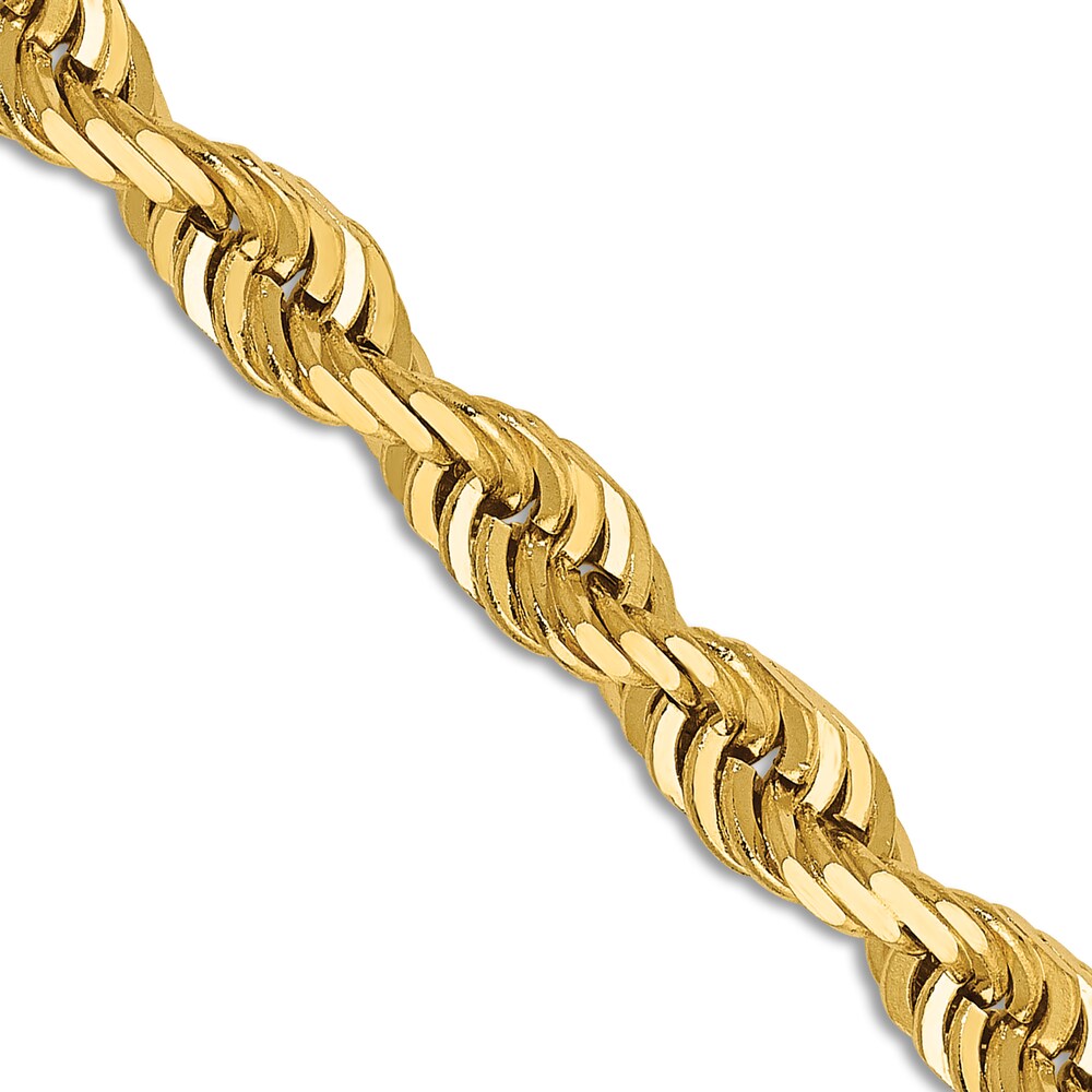 Men\'s Quad Rope Chain Necklace 14K Yellow Gold 5mm 24\" cmldyeVa