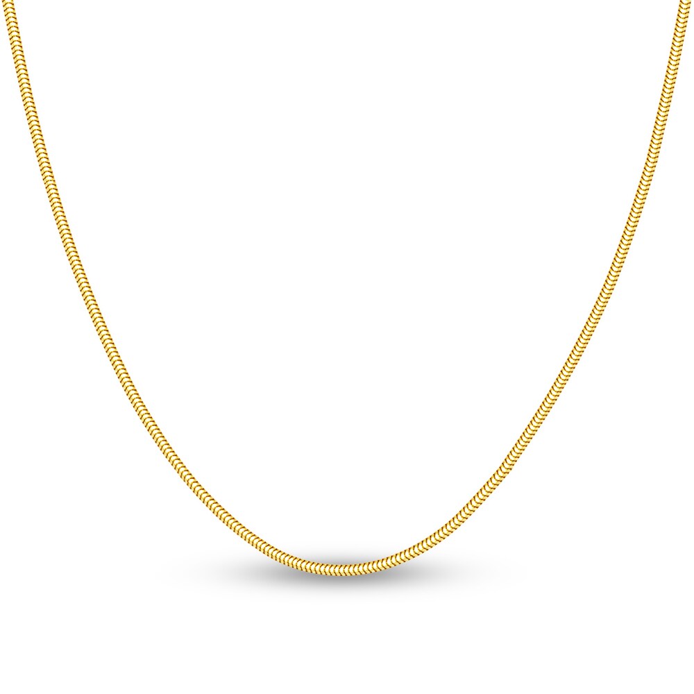 Snake Chain Necklace 14K Yellow Gold 24" cn8wI9sm