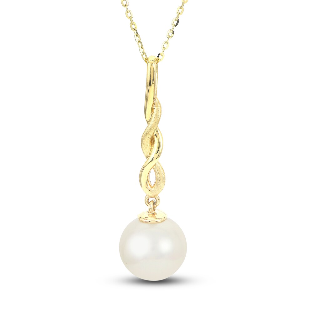 Cultured Freshwater Pearl Braided Necklace 14K Yellow Gold cpAvQn92
