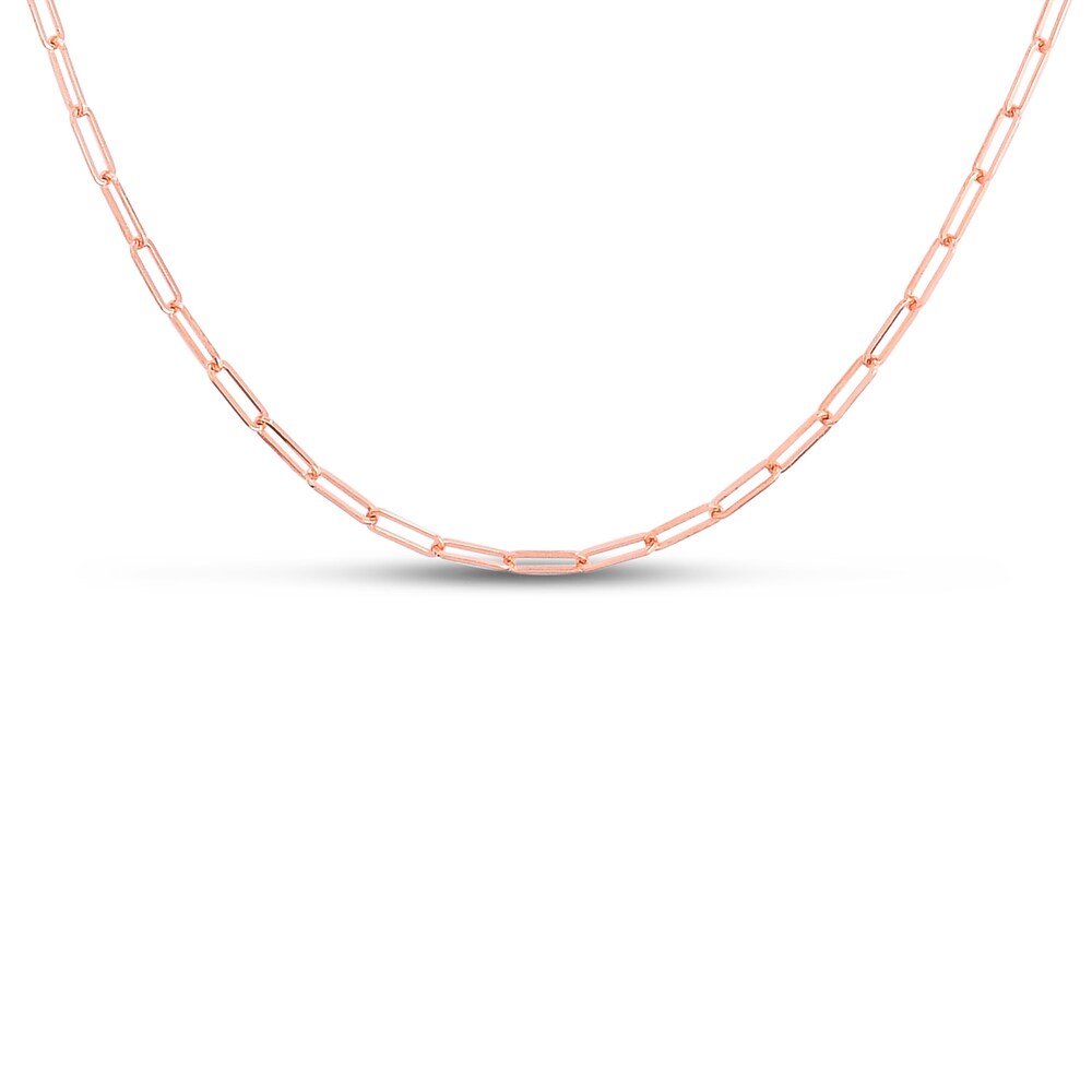 Paper Clip Chain Necklace 14K Rose Gold 22" Adjustable crEXxQvR