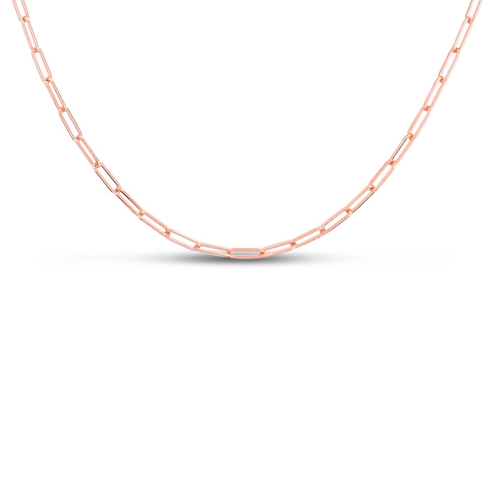 Paper Clip Chain Necklace 14K Rose Gold 22\" Adjustable crEXxQvR