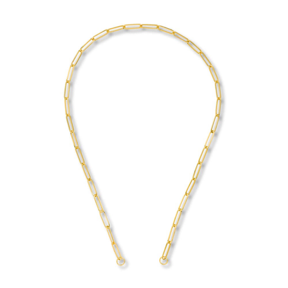 Paperclip Necklace 14K Yellow Gold 20\" crXXh7sJ