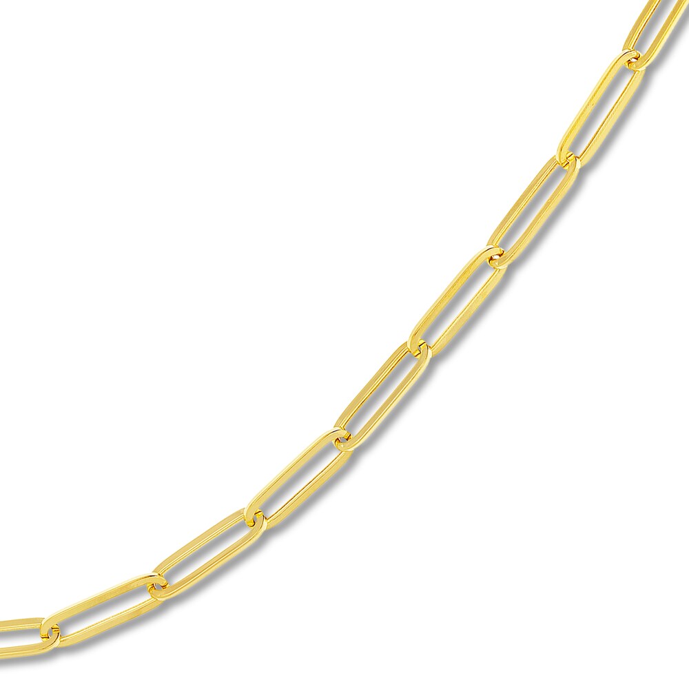 Paperclip Necklace 14K Yellow Gold 20\" crXXh7sJ
