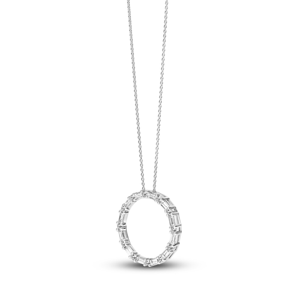 Diamond Circle Necklace 1/2 ct tw Round 14K White Gold 16\" csNtHtkC
