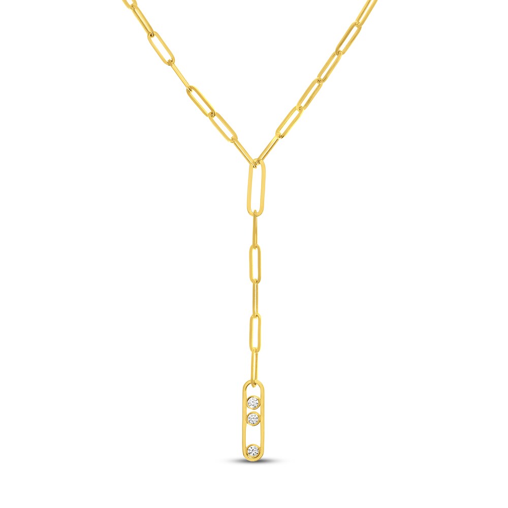 Diamond Paperclip Necklace 1/3 ct tw Round 14K Yellow Gold cvbfUu3J