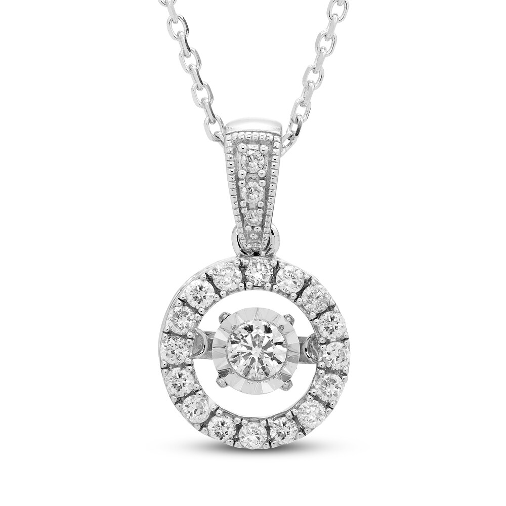 Diamond Necklace 1/3 ct tw Round 10K White Gold czi16spp