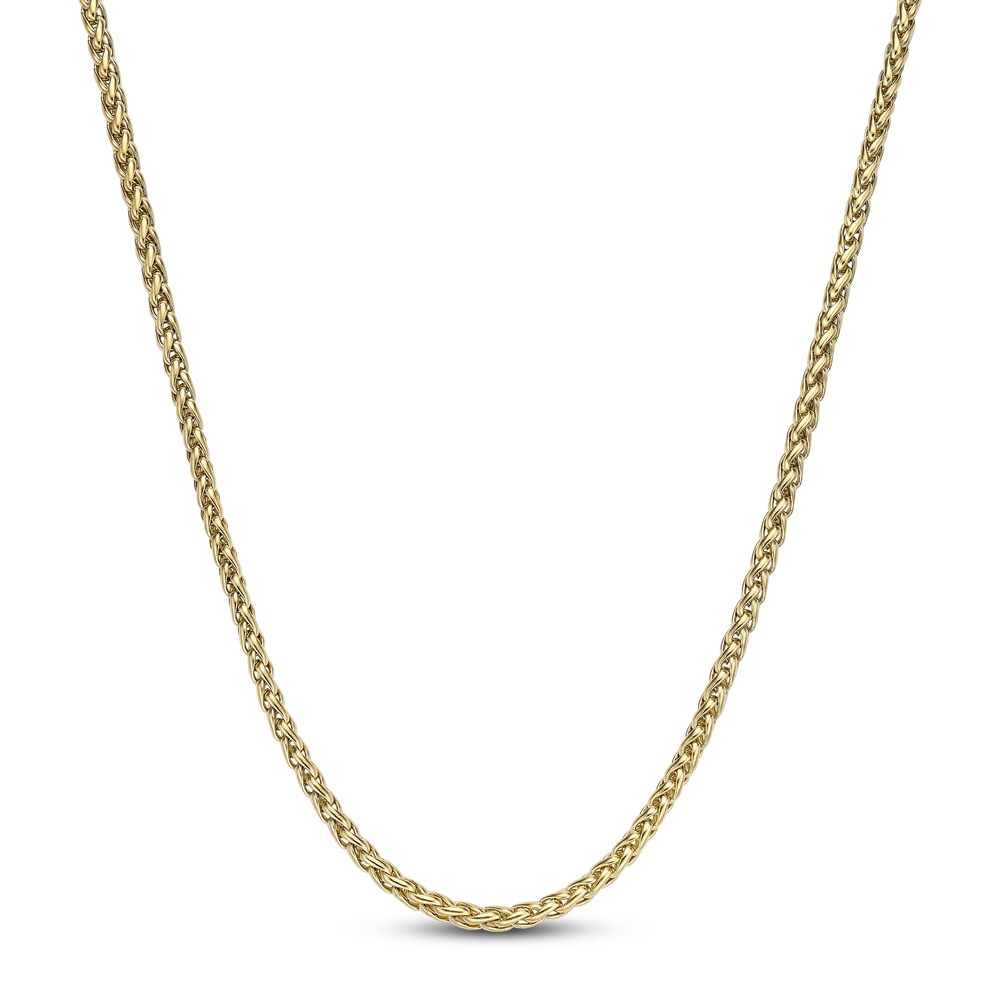 Wheat Chain Necklace Yellow Ion-Plated Stainless Steel 24\" d1bObJeO
